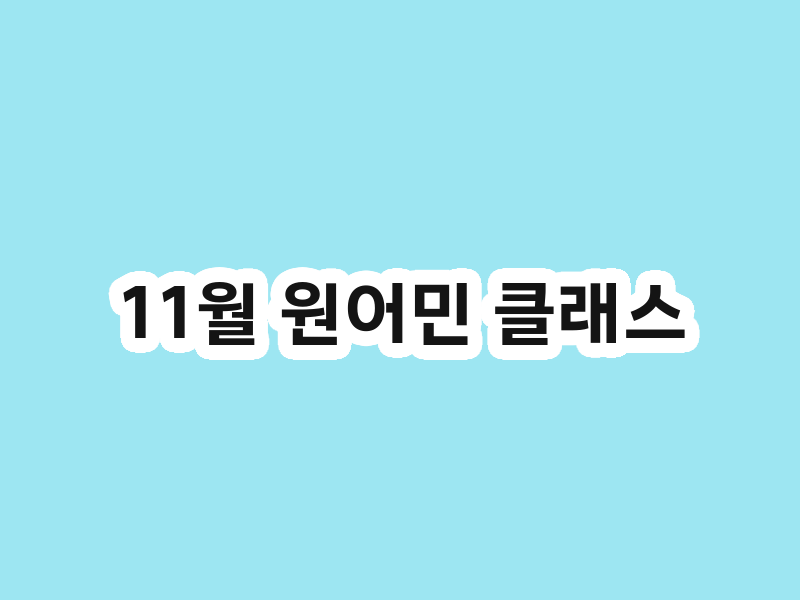 11월 원어민 클래스